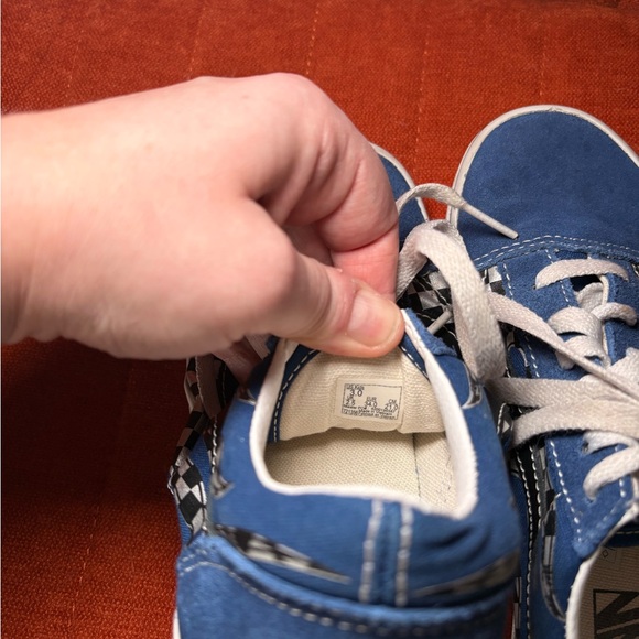 Vans Old Skool Blue Checkered Unisex Kids Sneaker 3 - Picture 6 of 6
